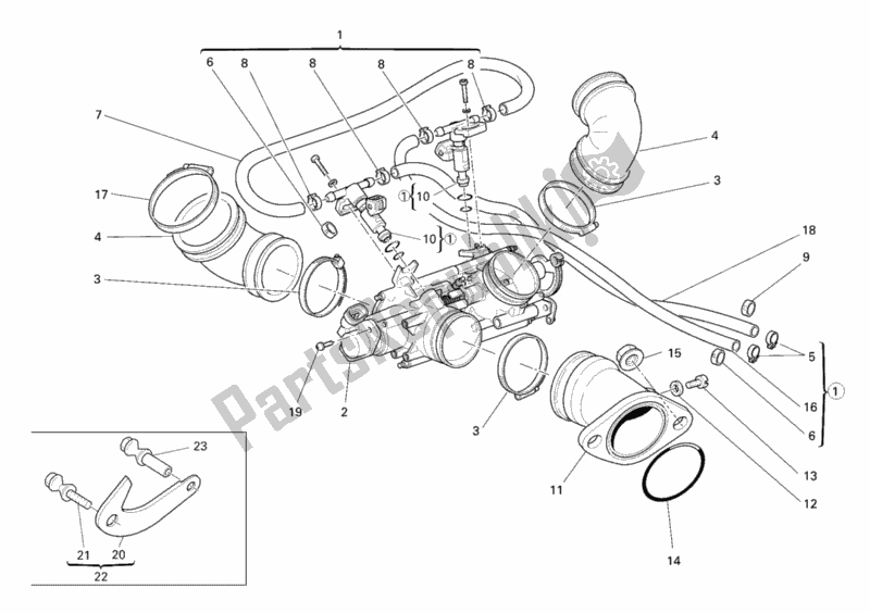 Tutte le parti per il Corpo Farfallato del Ducati Monster S2R 800 2005
